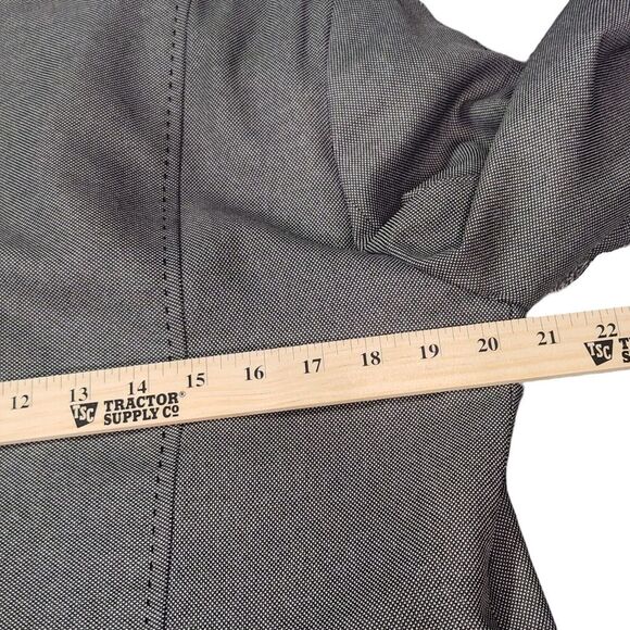Alfred Dunner Womens Blazer Sz 12 Petite Gray Big Stitch‎ Jacket Buttons Pockets - Picture 11 of 12